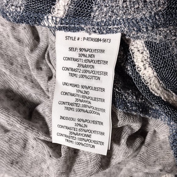 Ryu A'reve Women's XL Plus Size Gray Blue Crochet Bow Ties Flowing Tank Top - Picture 9 of 11